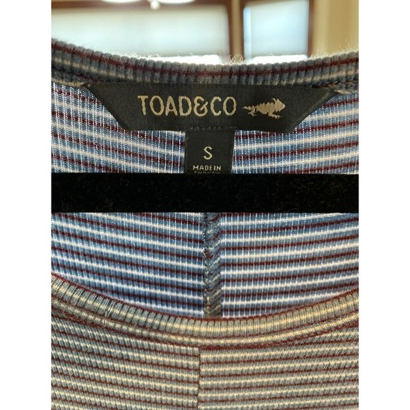 Toad&Co | Flint Stone Stripe Pocket Daisy Rib Swing Dress Size Small - Picture 8 of 8